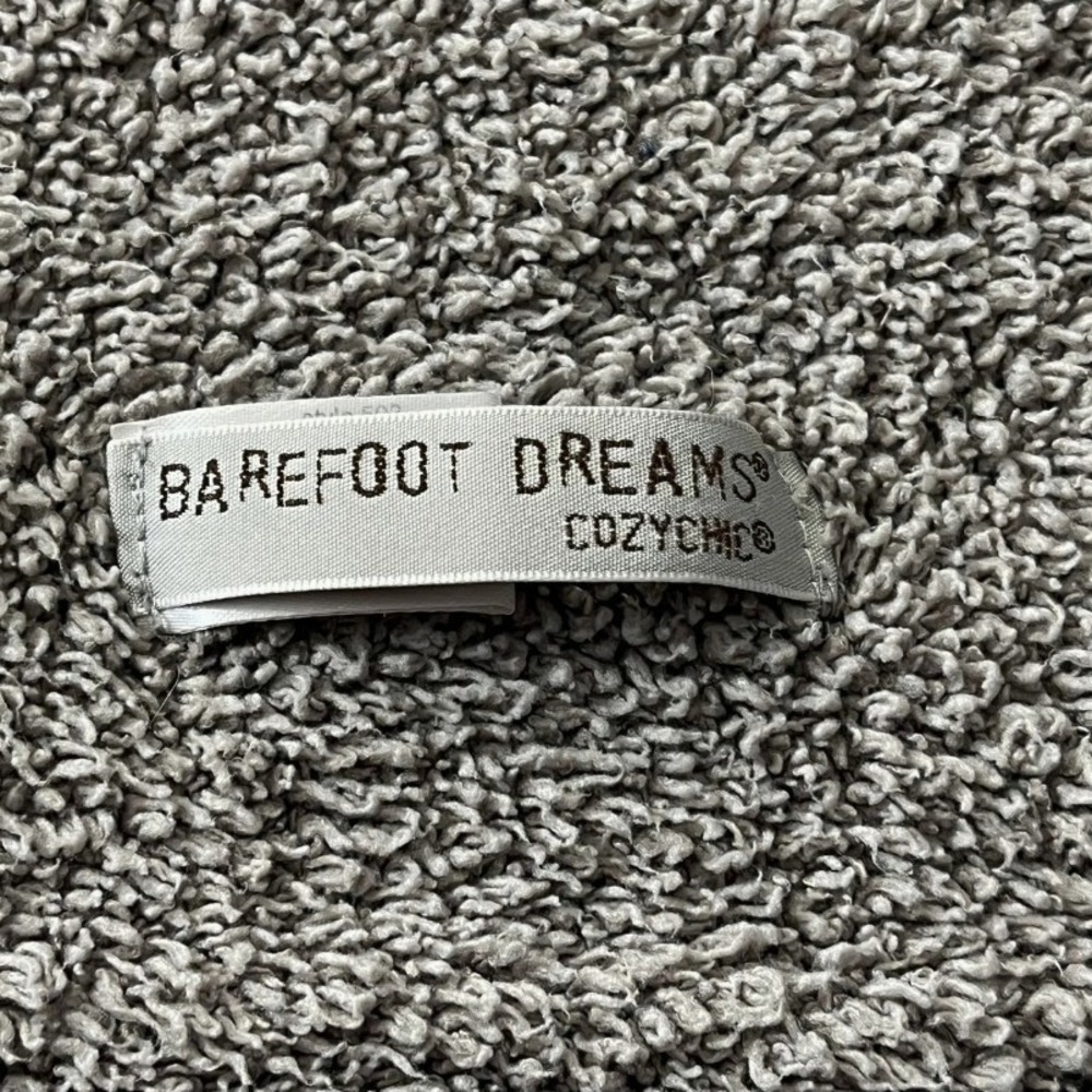 Barefoot Dreams CozyChic Throw Blanket Charcoal Gray Plush Microfiber Knit Solid